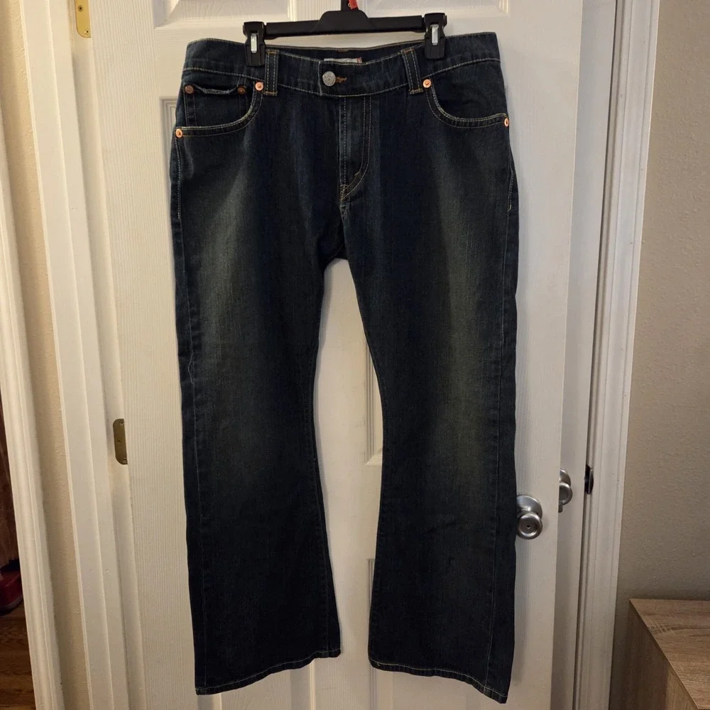 Levi's sz 16M women's Low Flare 542 jeans flap pocket stretch Y2K